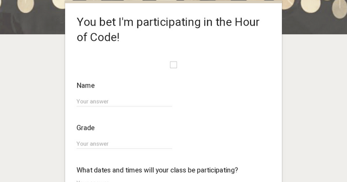 You bet I'm participating in the Hour of Code!