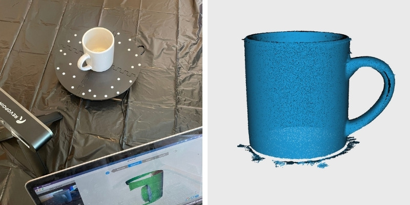 3D scanning a mug with the Revopoint POP 2