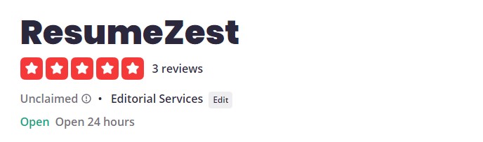 ResumeZest Yelp reviews
