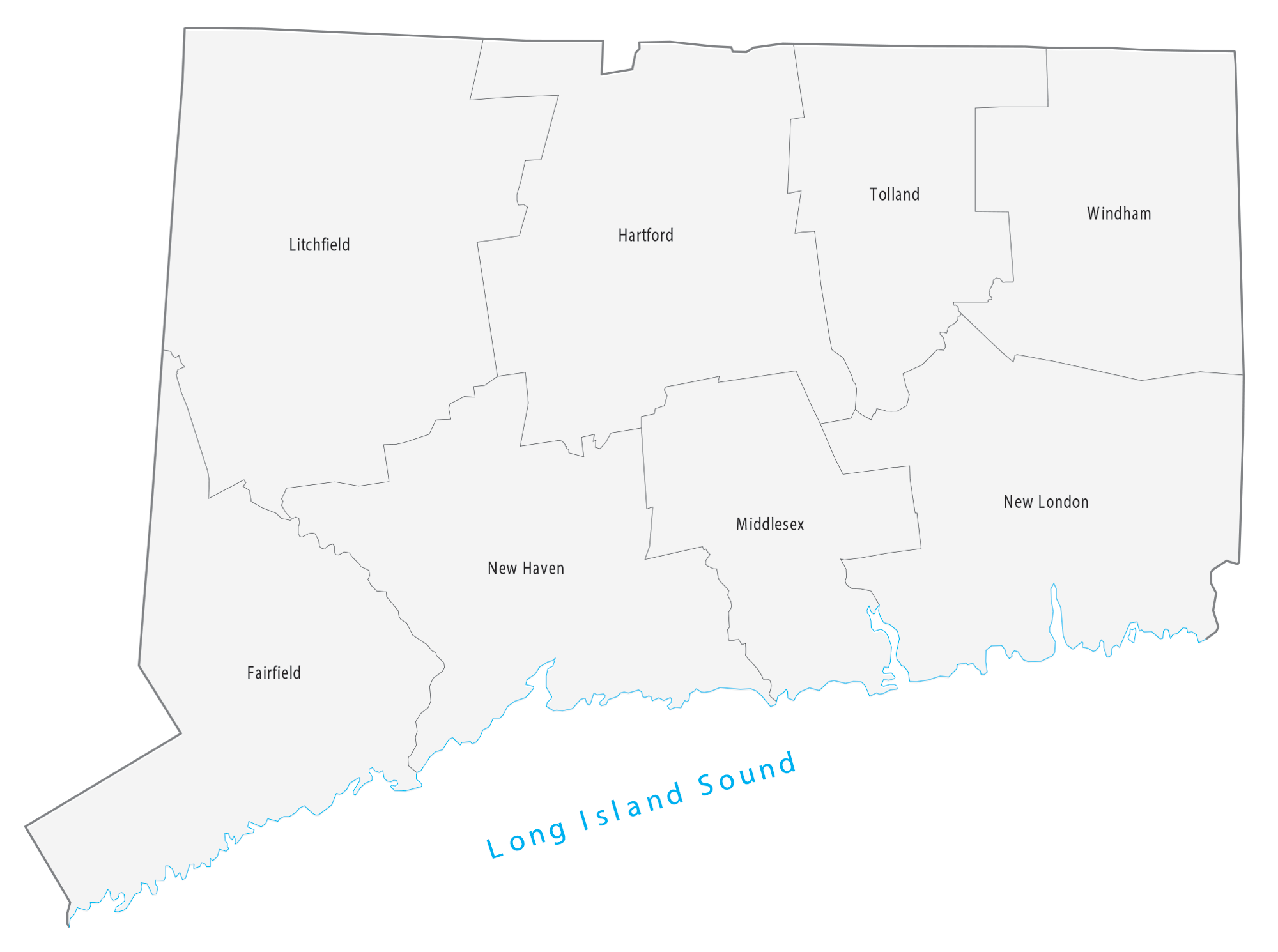 Mapas de Connecticut para imprimir y descargar. Estados Unidos