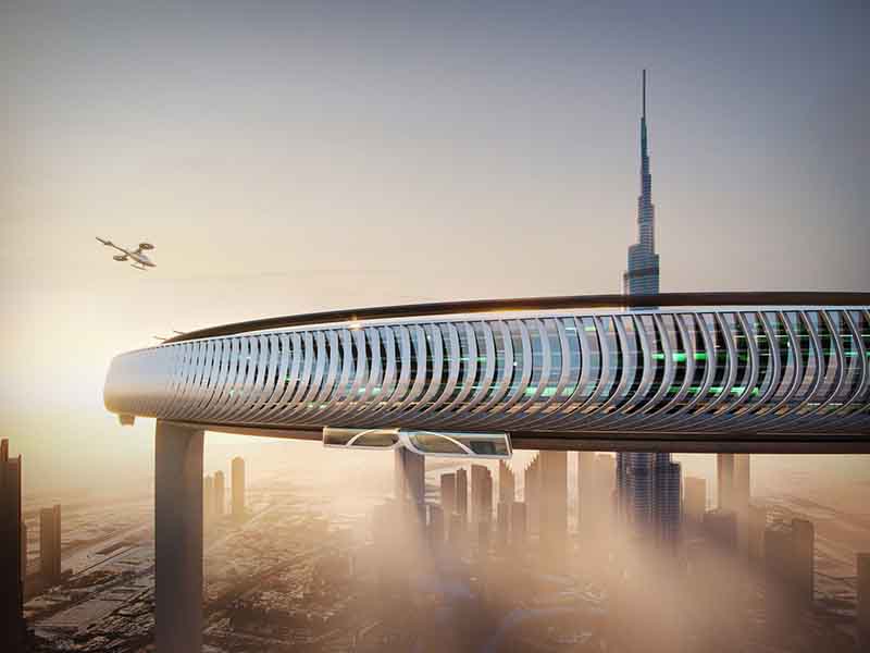 Architects design a suspended city model around the Burj Khalifa. Check some interesting 