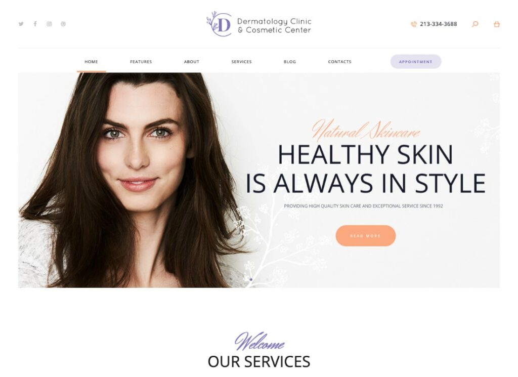 D&C |  Tema de WordPress para Clínica de Dermatología y Centro de Cosmetología