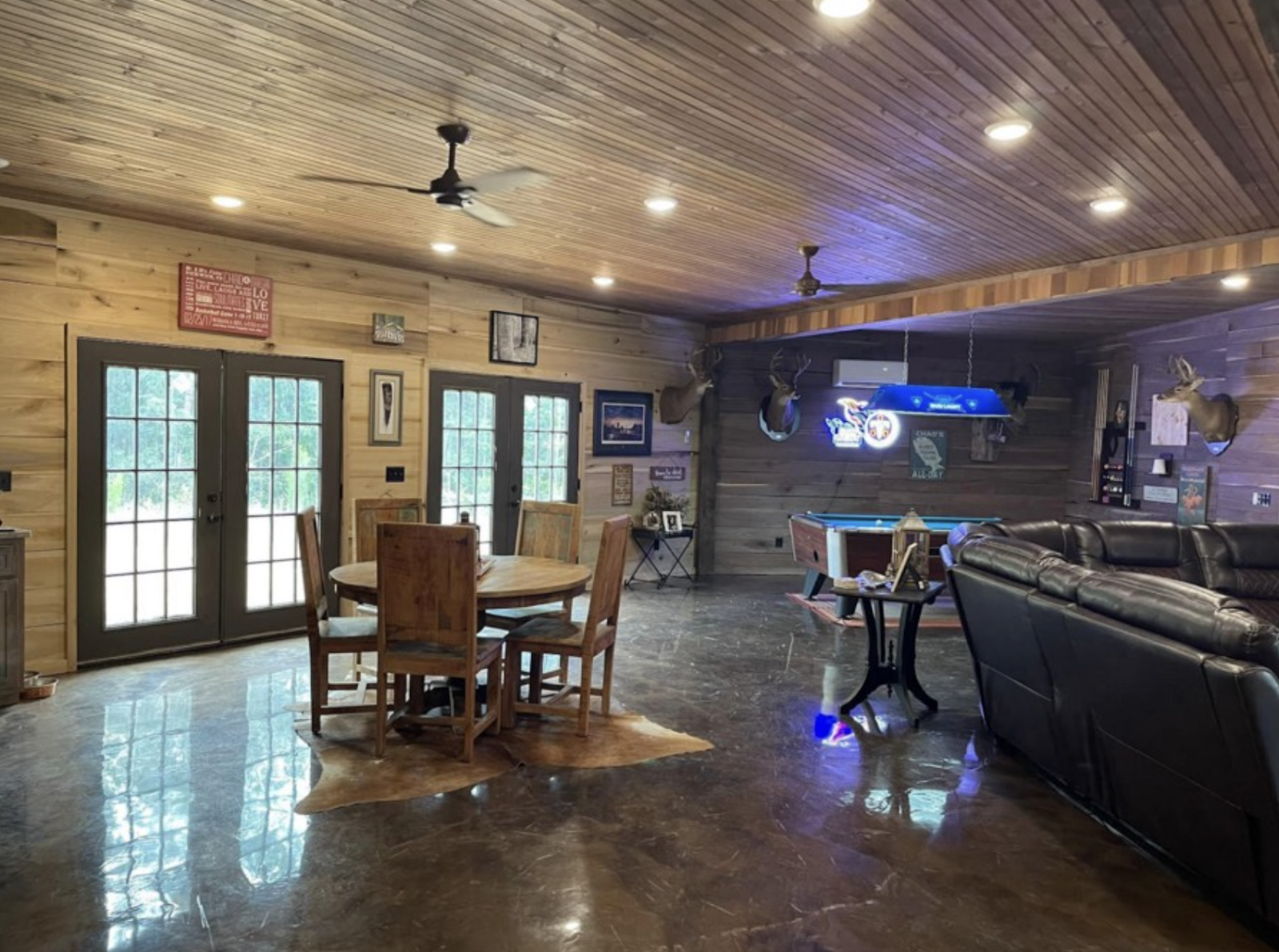 gaming room inside Tennessee Barndominium by Marsha Moffett Fisher