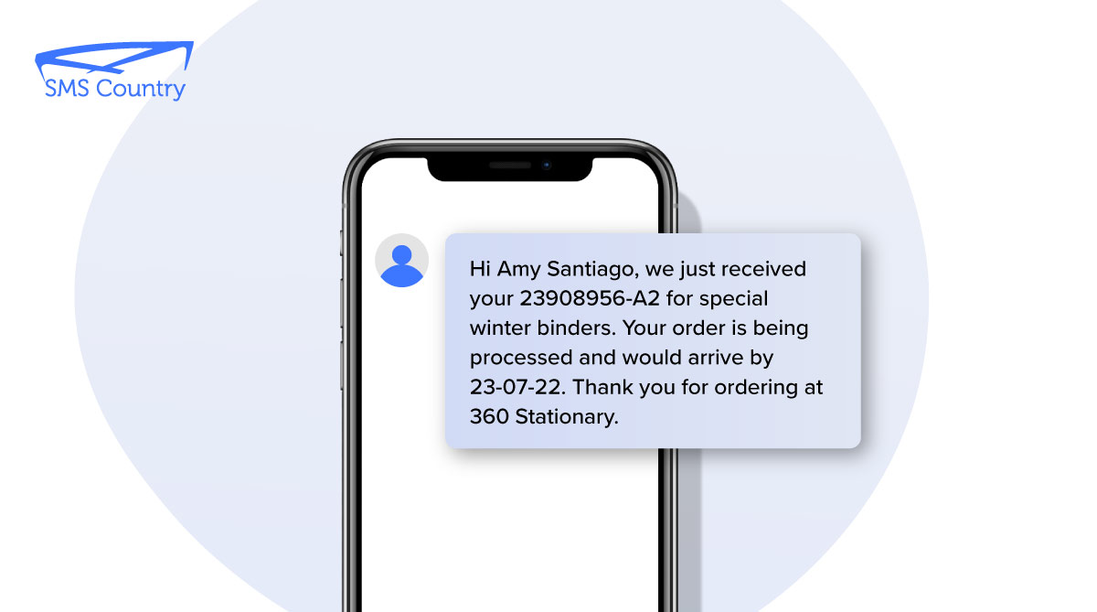 Order confirmations with customer service SMS templates on SMSCountry