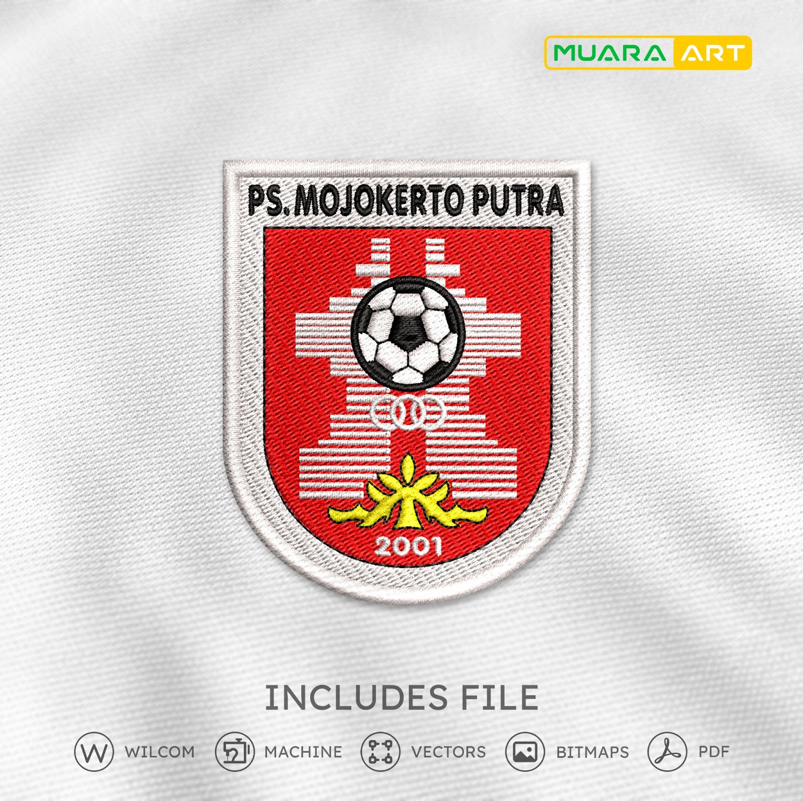 Desain Bordir Logo PSMP Mojokerto Putra (Mojokerto)