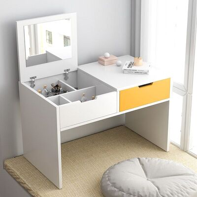 Mẫu bàn trang điểm gỗ công nghiệp thiết kế độc đáo MK11A phiên bản màu trắng