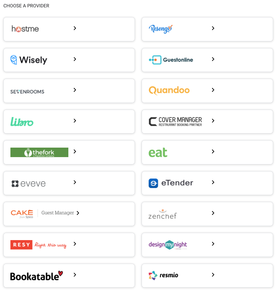 Screenshot of all the scheduling partner buttons that are available via Google My Business/Google Business Profile.