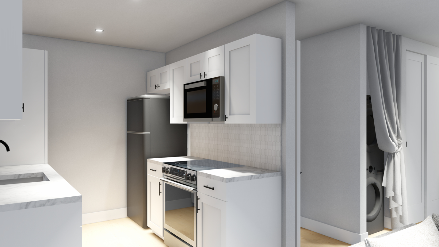 A kitchen with white cabinets

Description automatically generated with medium confidence