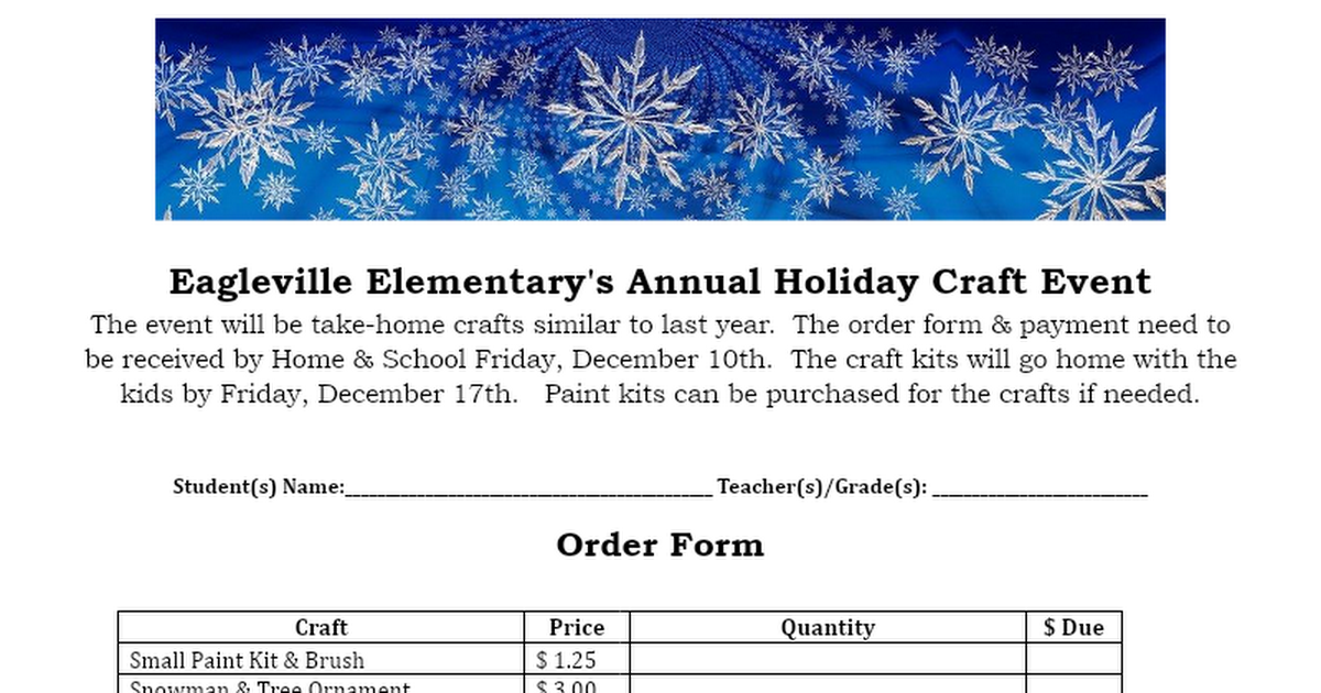 Eagleville Elementary's Annual Holiday Craft Event 2021