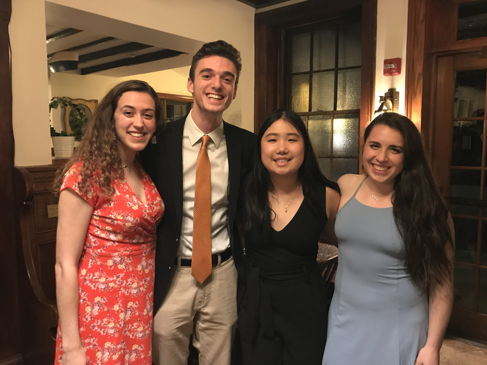 Angela (center right) with Alexa, Calvin, and Raquel at the YGC officer changeover dinner