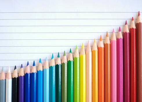Bar Chart Graph Rainbow Colored Pencils Showing Result Of Success Stock  Photo - Download Image Now - iStock