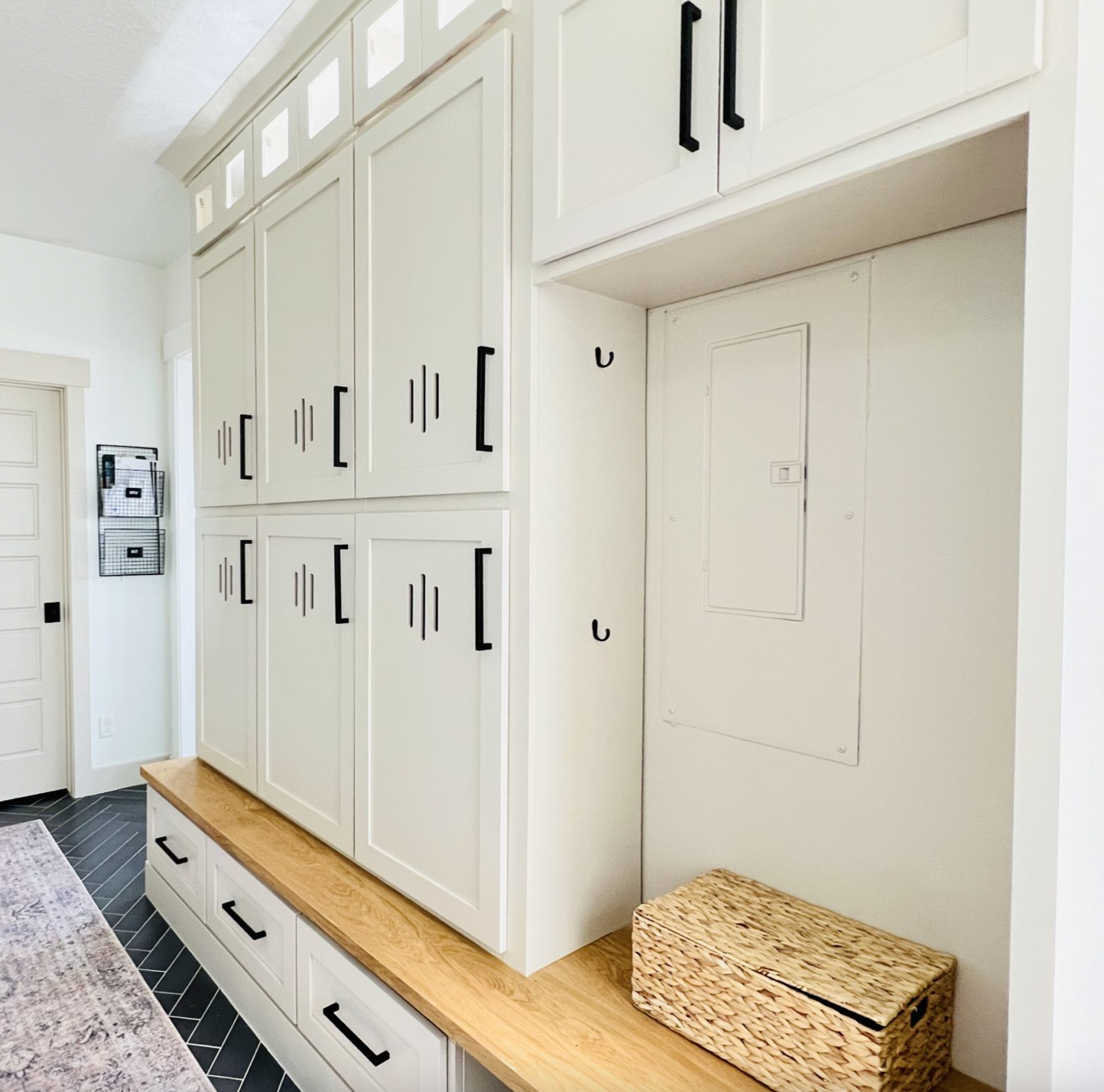Mudroom Lockers With Doors and Bench