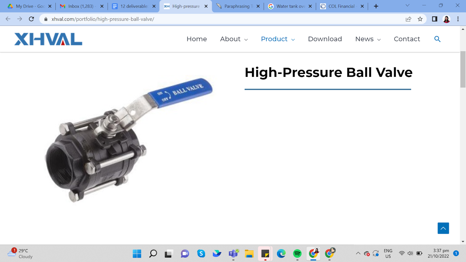 High pressure float valve