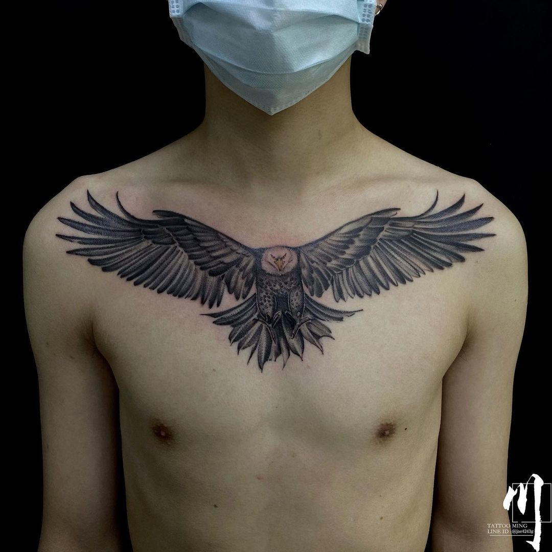 Eagle Chest Tattoo Design For Men