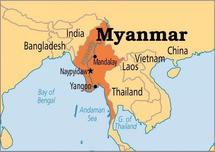 Tour du lịch Myanmar - Vị trí địa lý của Myanmar