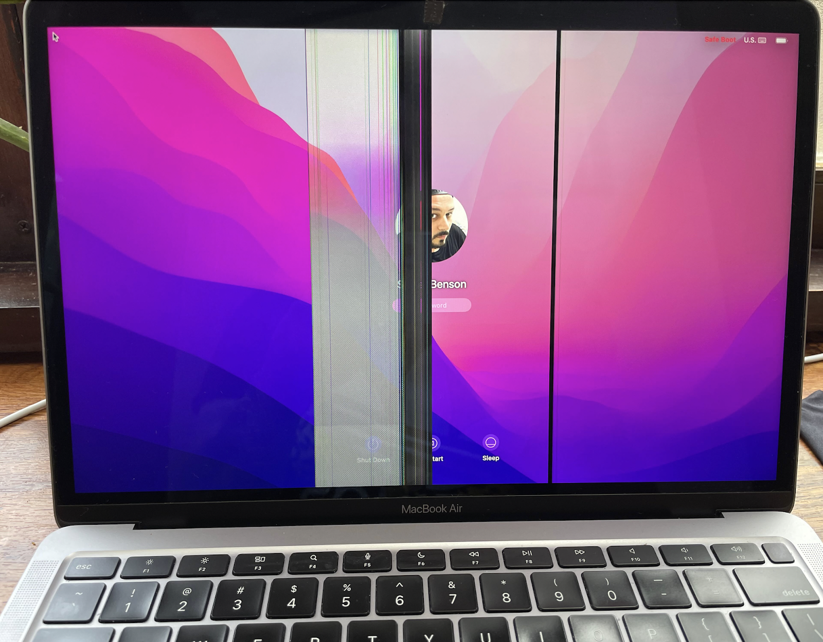 Skyler's broken MacBook Air screen