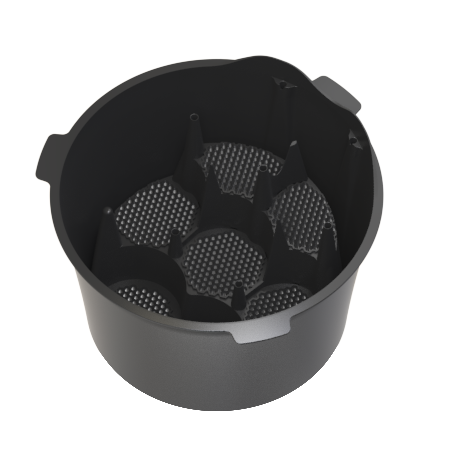 Black PP plastic quick-assembly orchid tray – F262 – fits 5-6 orchids – Ø262×H172mm