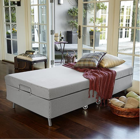 Portable guest bed on wheels