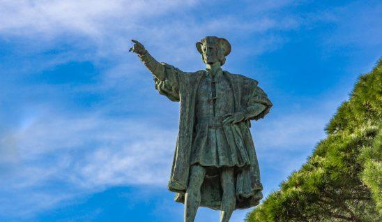 Statue of Christopher Columbus on sunny day