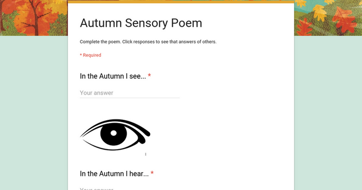 Autumn Sensory Poem
