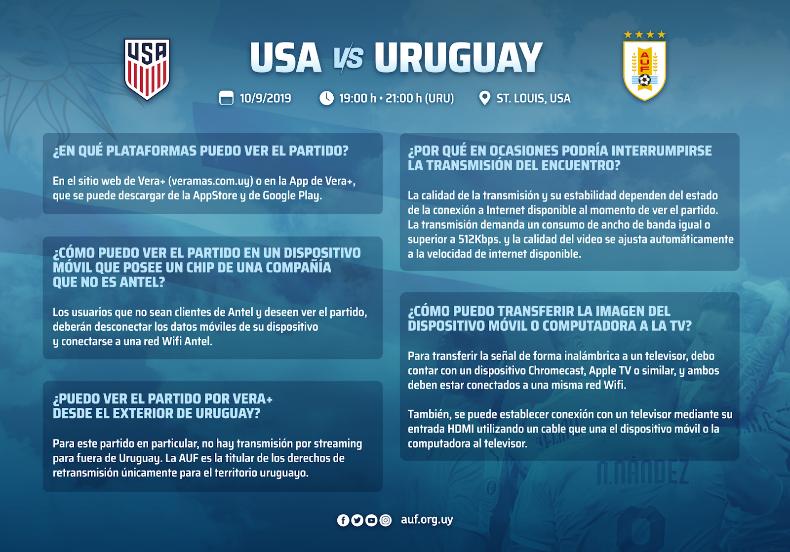 ¿Dónde puedo ver el partido de Uruguay