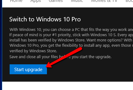 Windows 10 Start Upgrade