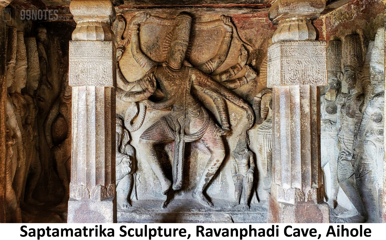 Saptamatrika Sculpture, Ravanphadi Cave, Aihole- Upsc Notes