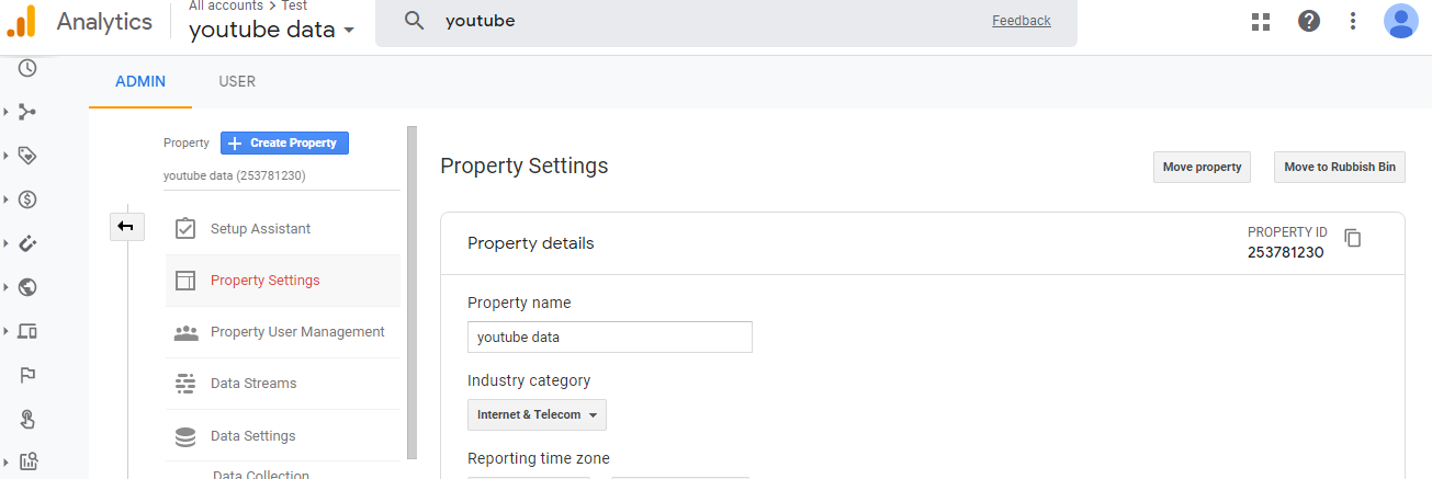 YouTube Analytics Dashboard: Click only YouTube Data