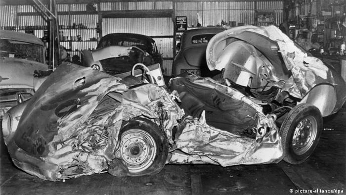 James Dean`s car after the crash