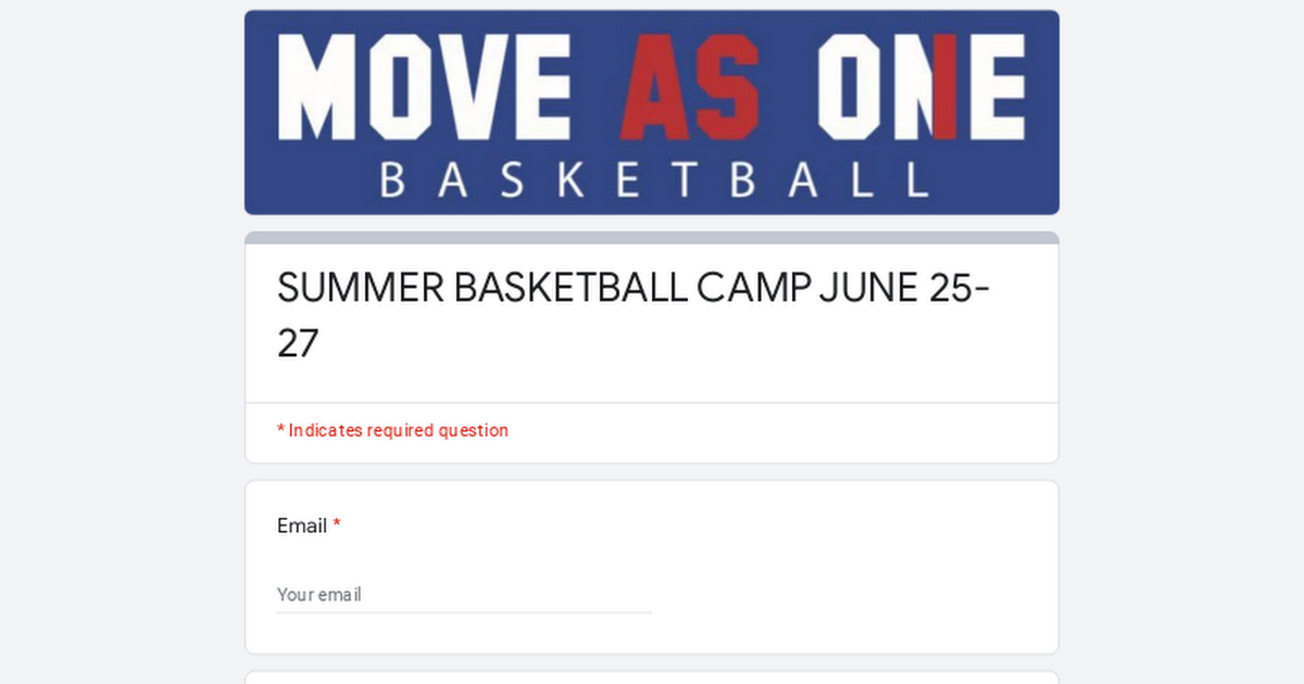 SUMMER BASKETBALL CAMP JUNE 27-29