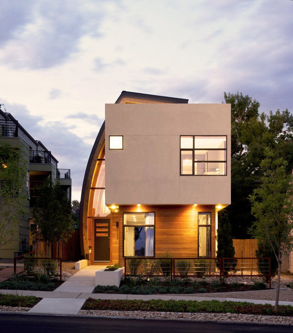  Cùng nhìn qua nhà phố có mặt đứng lạ ở Denver, Colorado : Nhà hình Khiên