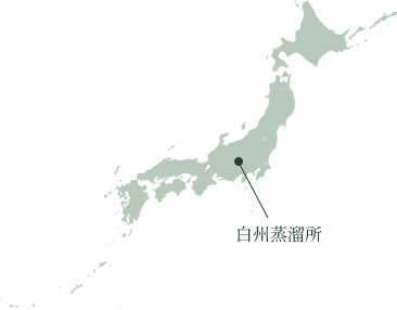 白州蒸留所の場所を示した日本地図の画像