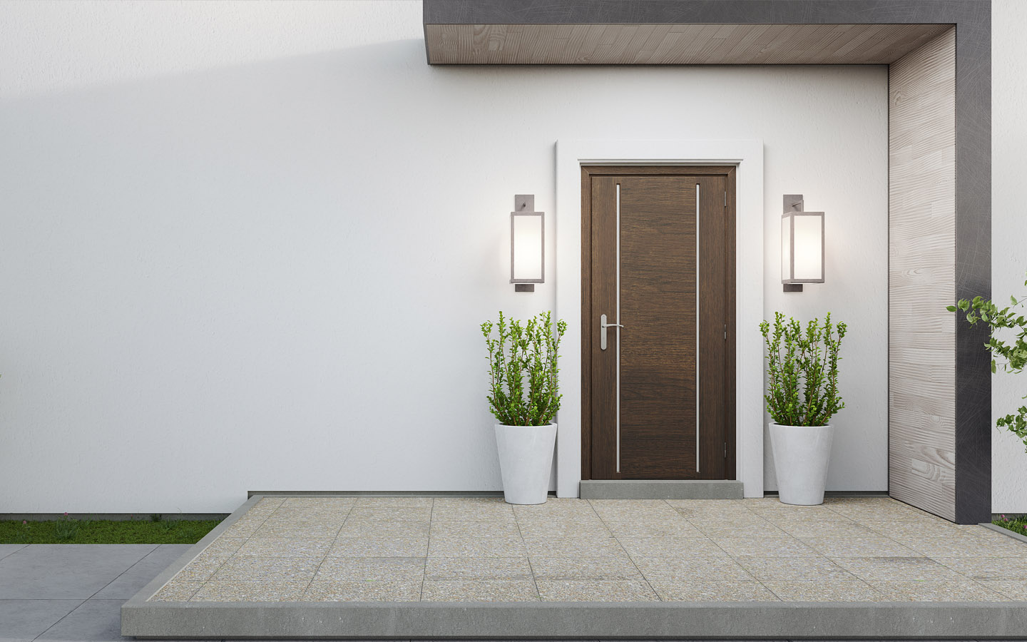 home entrance with plants and light make your home look expensive