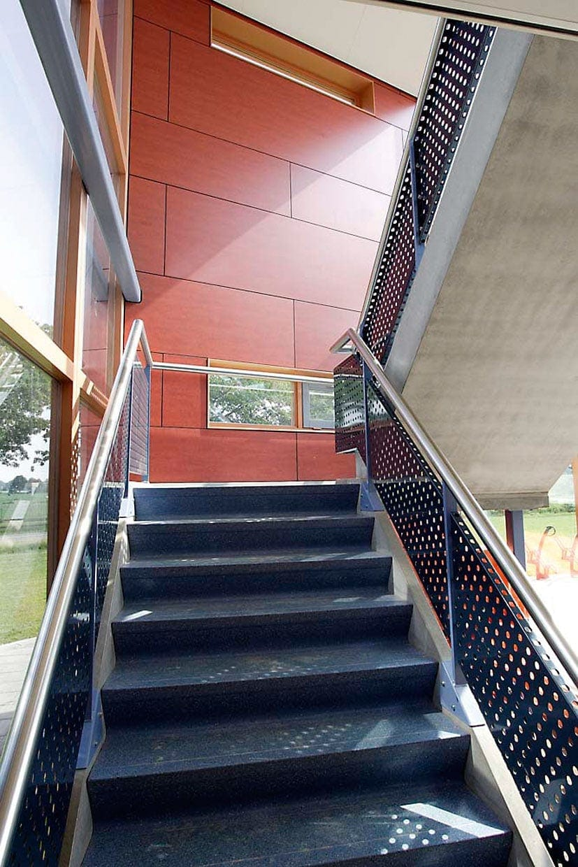 Stairwell at a school needing extreme durability