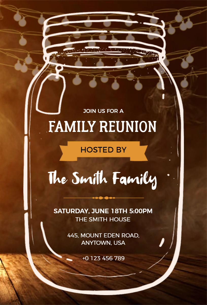 Woody Brown Family Reunion Invitation Template