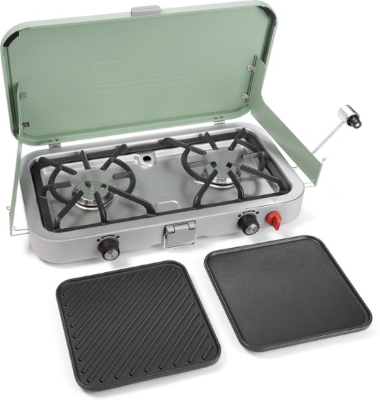 camping stove and griddle in 1