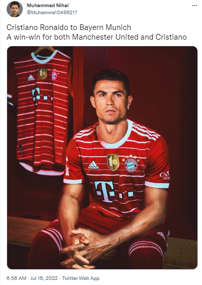 No Official News of Cristiano Ronaldo Transferring to Bayern Munich | Misbar