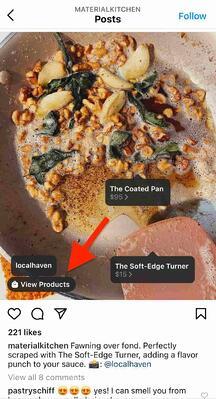 Contoh penjualan Material Kitchen di Instagram dengan tag produk