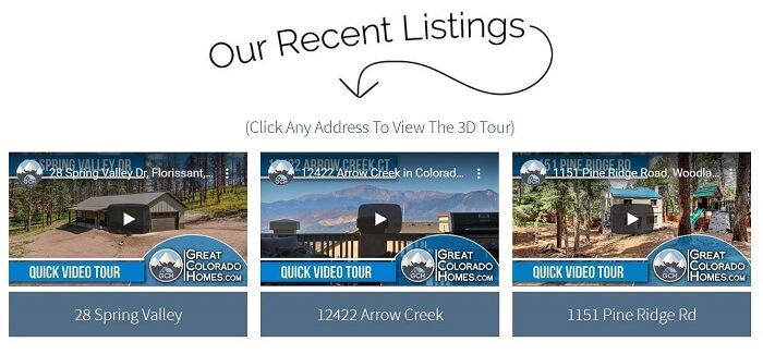 Great Colorado Homes Real Estate Agency Website New Listing Video Tours