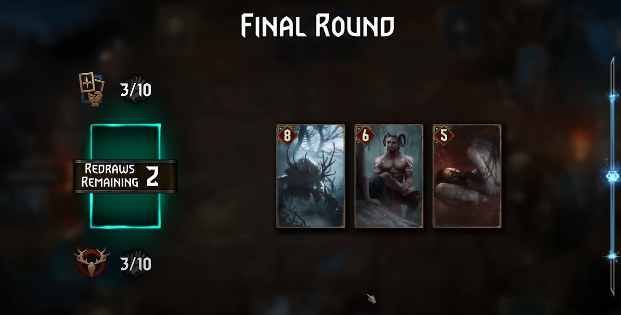 Gwent displaying a card battle with monster cards
