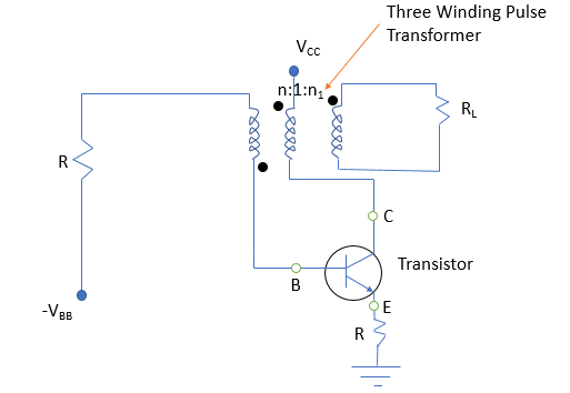 Fig 3: Schematic Of A Monostable Oscillator With An Emitter Timing