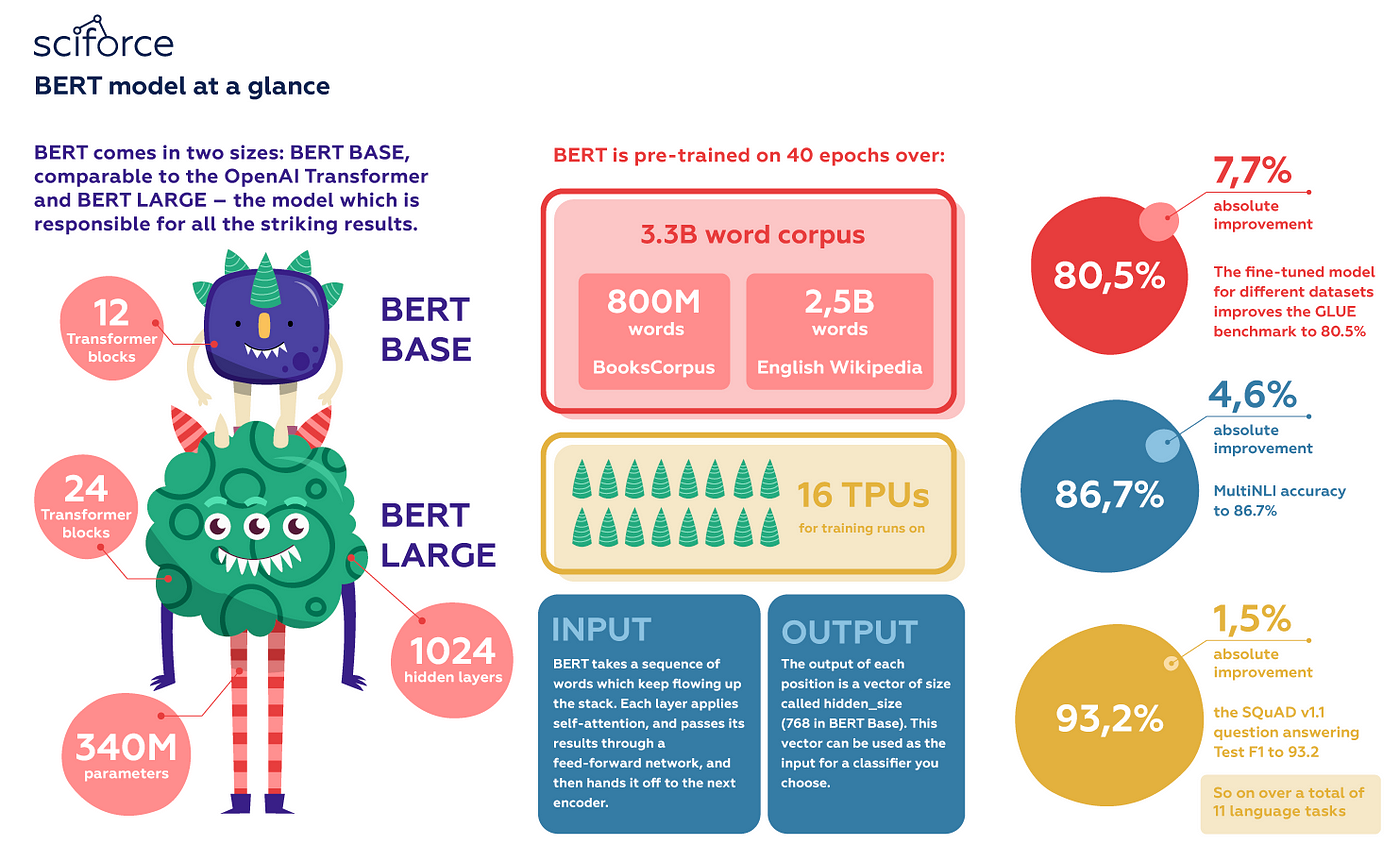 Google BERT model infographic