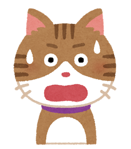 猫のイラスト「ひらめいた顔・驚いた顔・焦った顔・悩んだ顔」