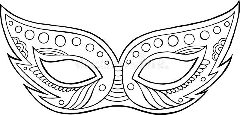 Máscara De Mardi Gras - Elemento Aislado Esquema Página Que Colorea Para El  Anuncio Ilustración del Vector - Ilustración de gras, página: 110586656