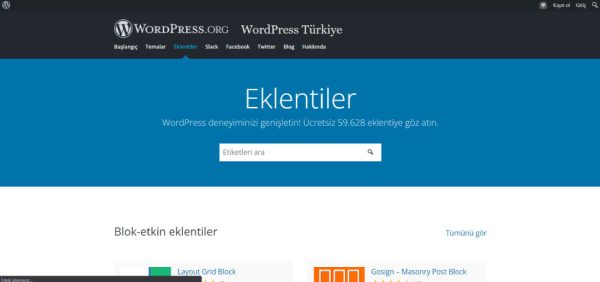 WordPress Turkiye anasayfasi