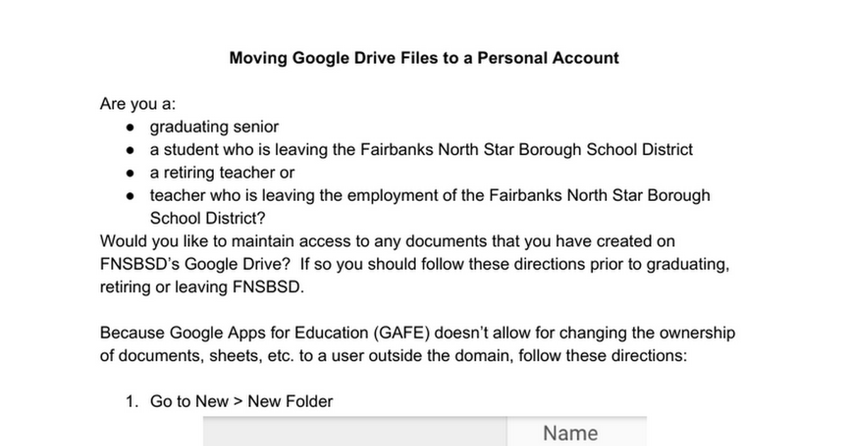 Google Drive - How to Move Documents to Your Personal Account