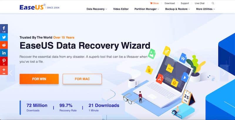 EaseUS: data recovery tools