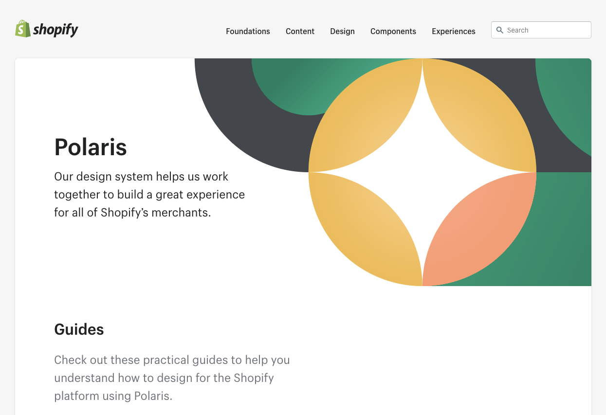 Shopify is the best design system because it contains guides and components that create a wonderful user experience 