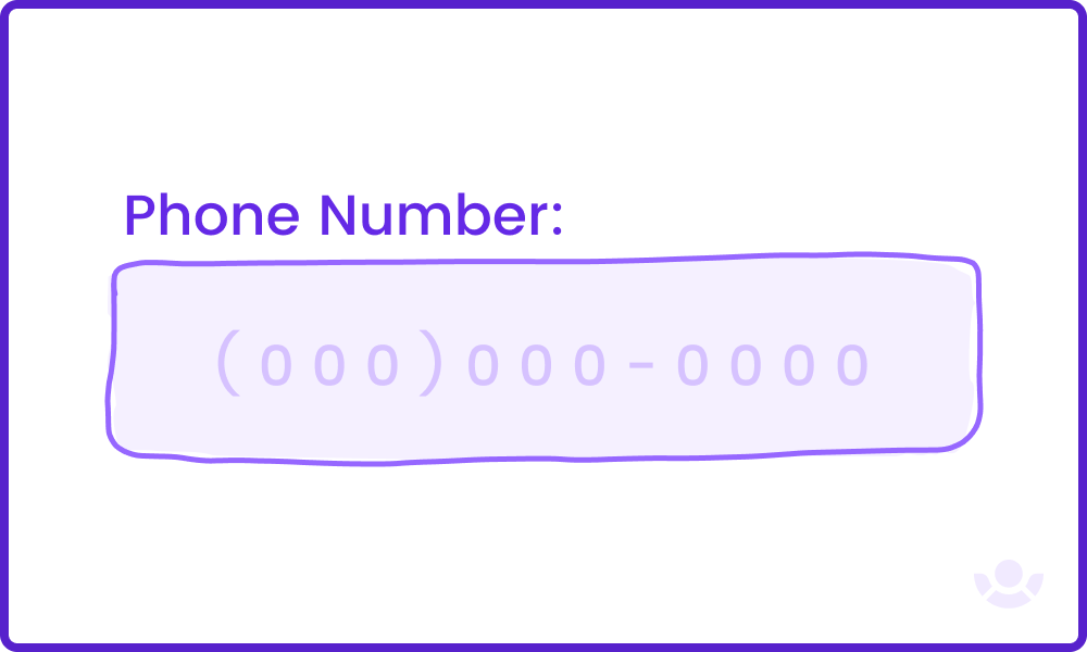 Lead-capture form example: formatting phone numbers