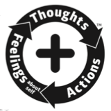 image of three arrows in a circle each titled thoughts, actions, feeling about self